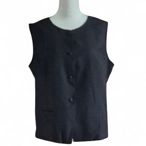 Casly Lamiit Womens L Black Business Suit Casual Vest Collarless Short Waistcoat